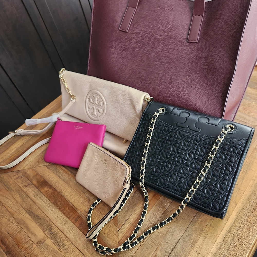 💖💖 Tory Burch Leather Crossbody Bag Pale Pink Gold Hardware EUC